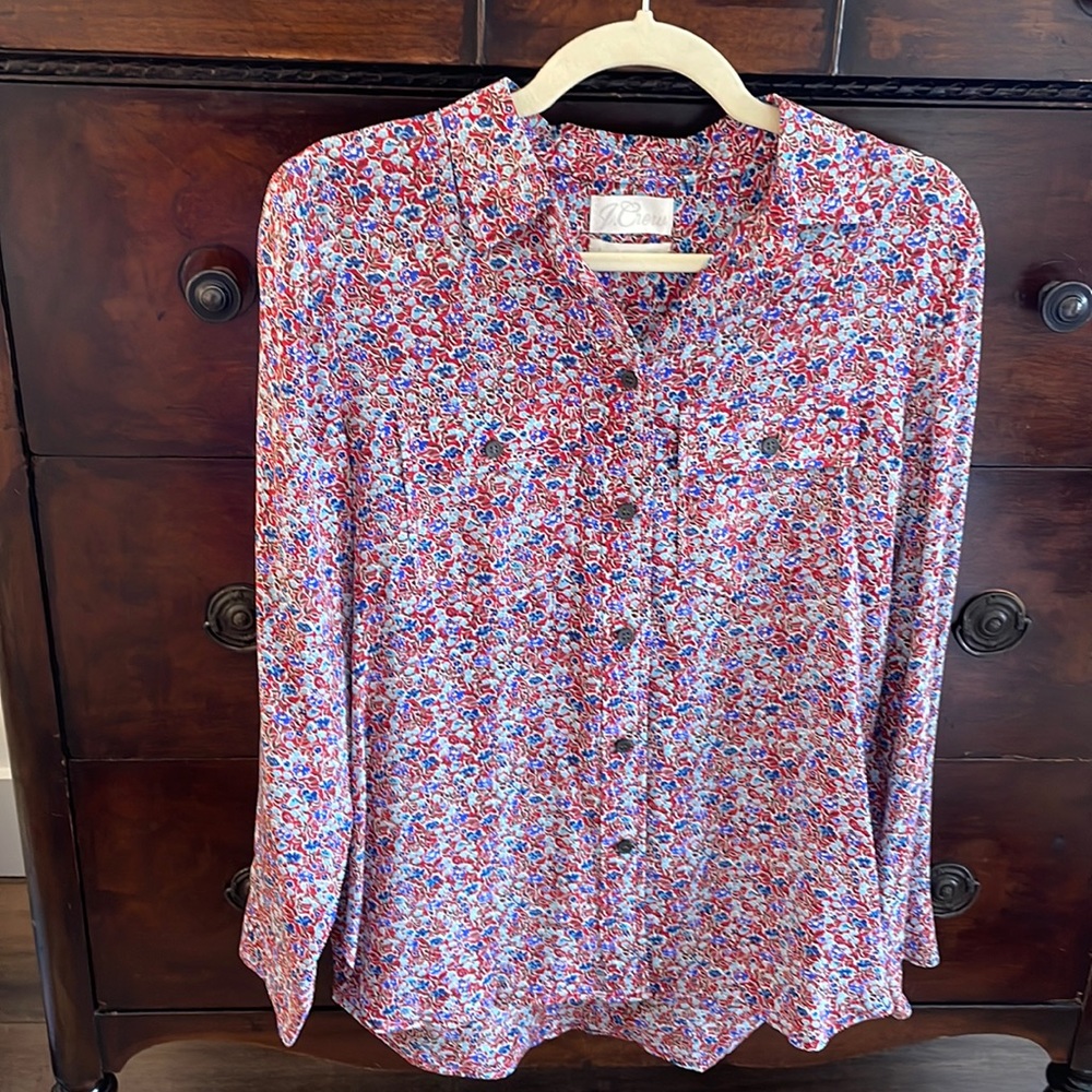 J Crew 100% Silk Blouse